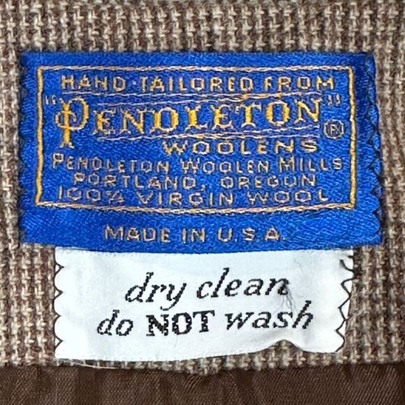 Vintage Pendleton Brown Wool Blazer & Midi Skirt Suit Set S - Picture 4 of 16